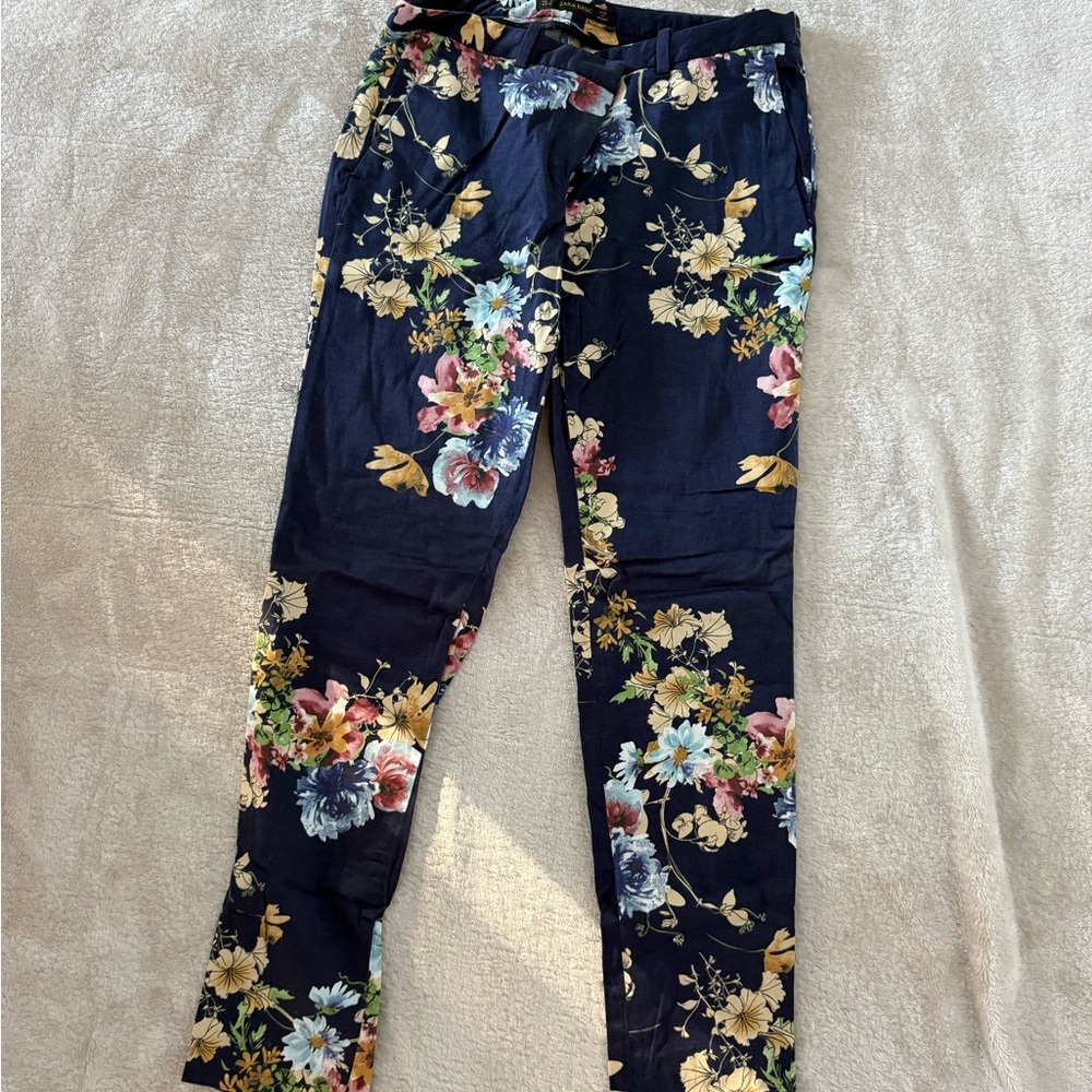 Zara Floral Print Chino Pants